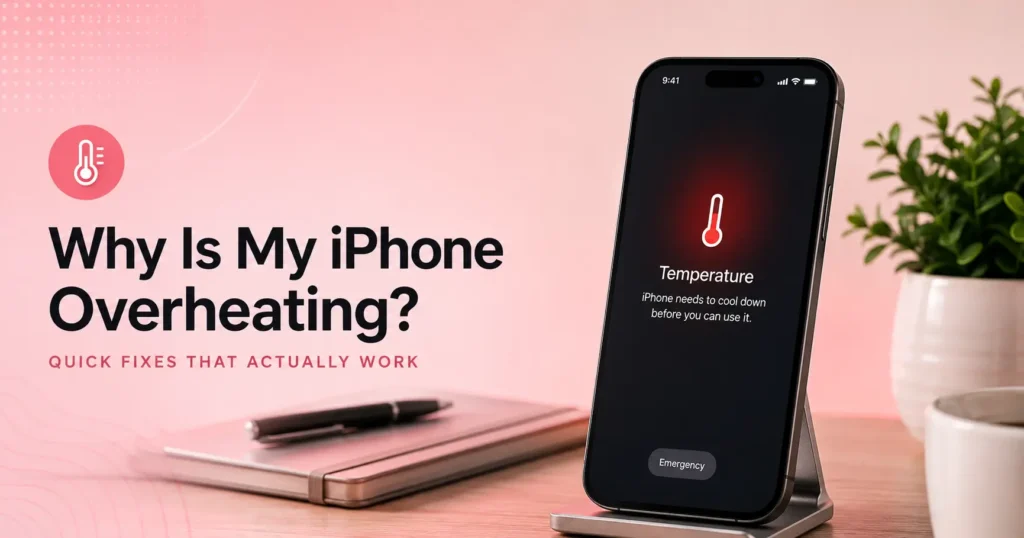 iPhone overheating with temperature warning on screen