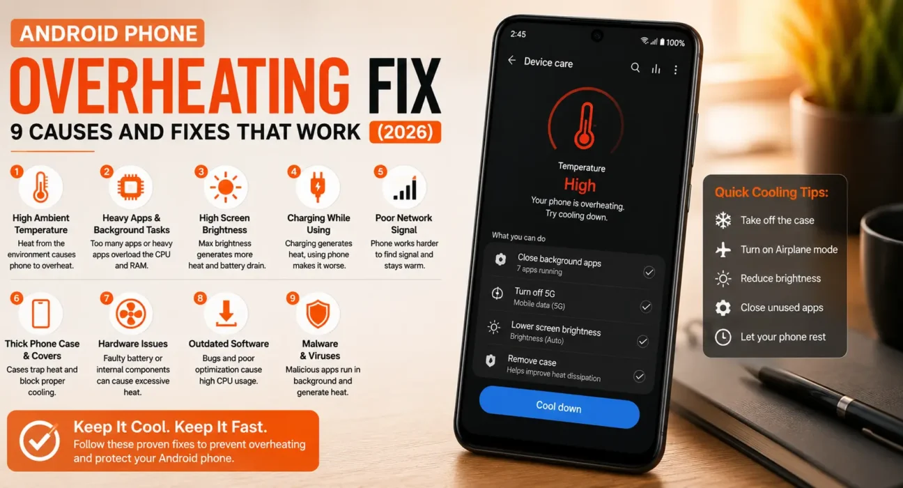 Need an Android phone overheating fix? We tested every fix across Samsung, Pixel, and Motorola phones. Here are the 9 causes and fixes that actually work.