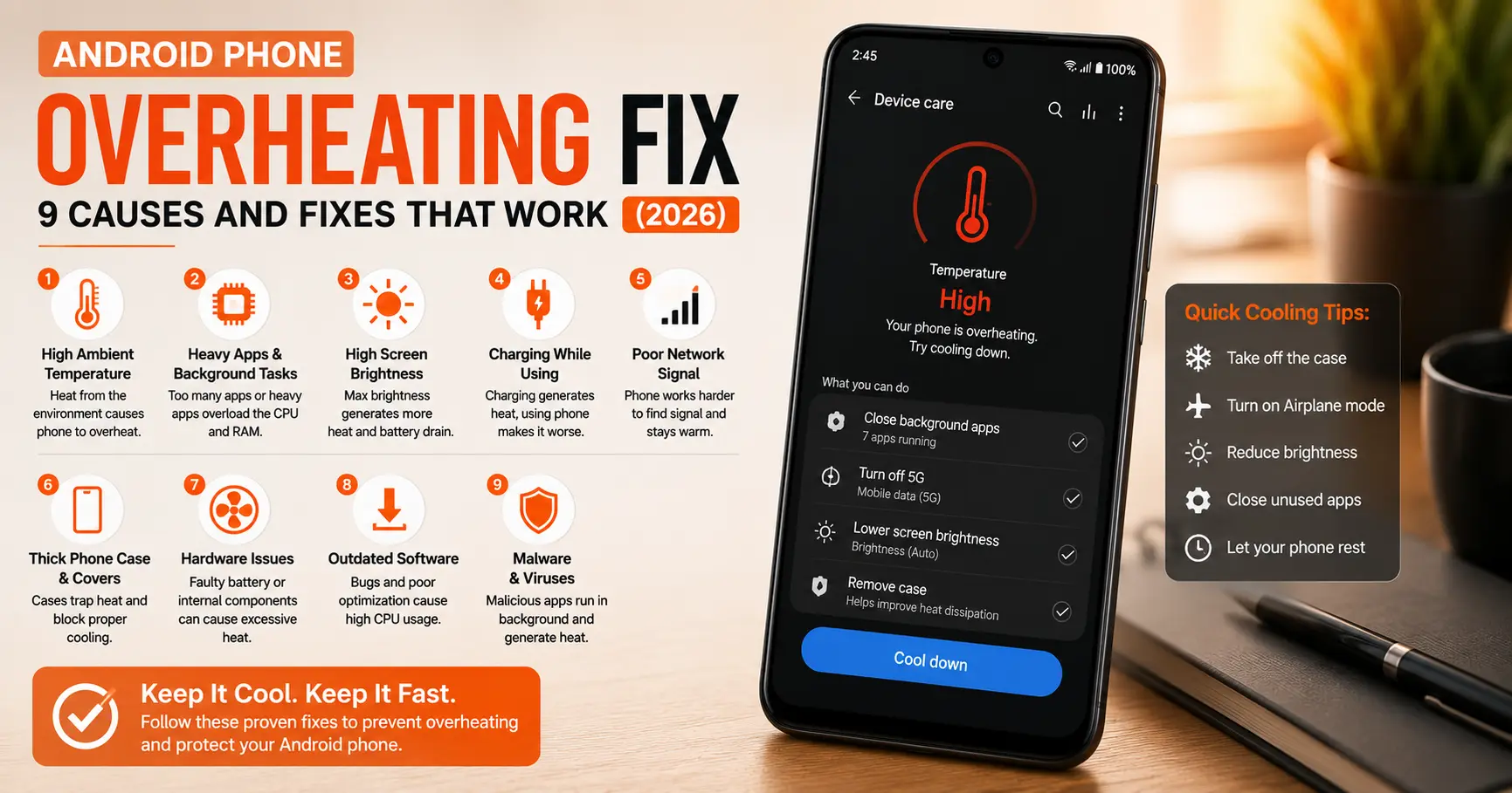 Need an Android phone overheating fix? We tested every fix across Samsung, Pixel, and Motorola phones. Here are the 9 causes and fixes that actually work.
