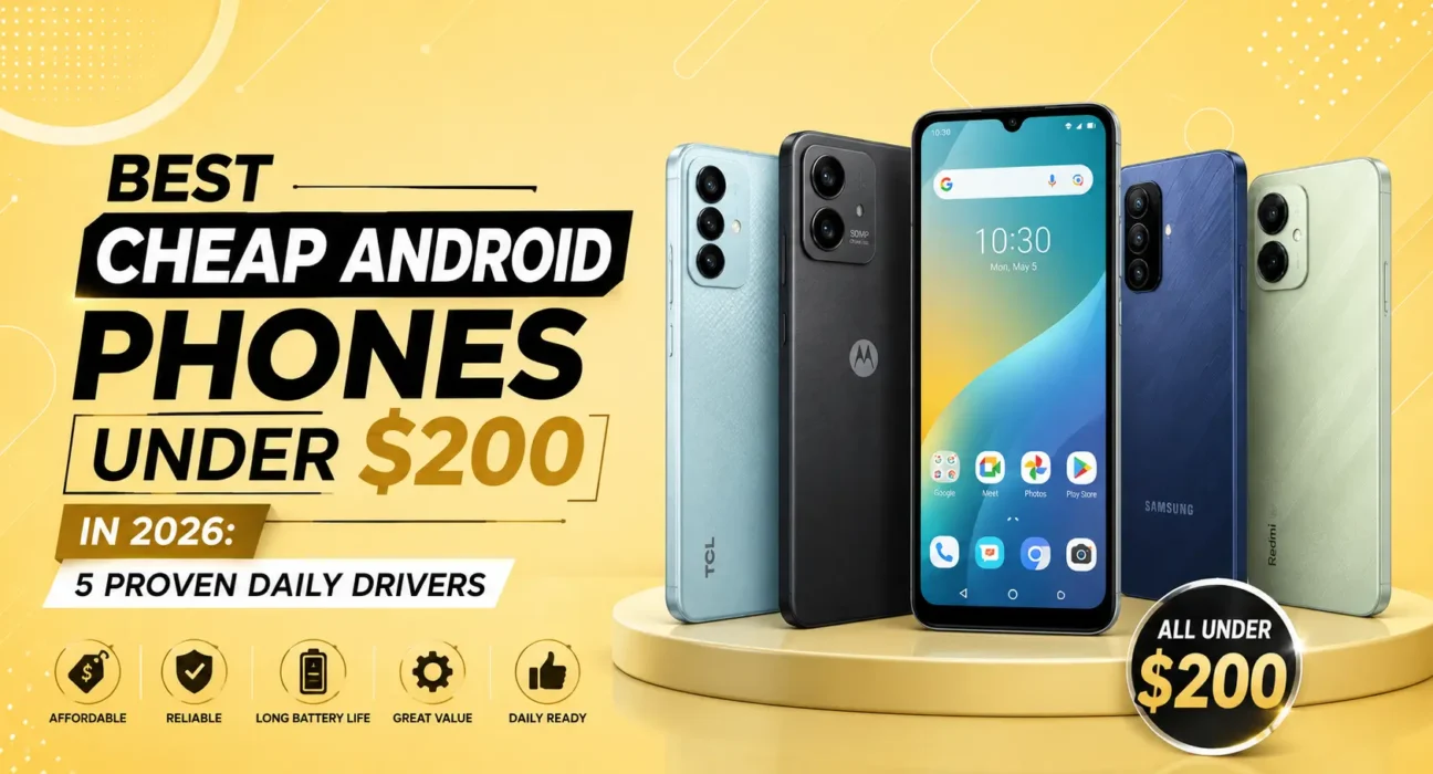 Looking for the best cheap android phones under 200 dollars? Here are 5 verified daily drivers for 2026 — real prices, verified specs, and who each is for.