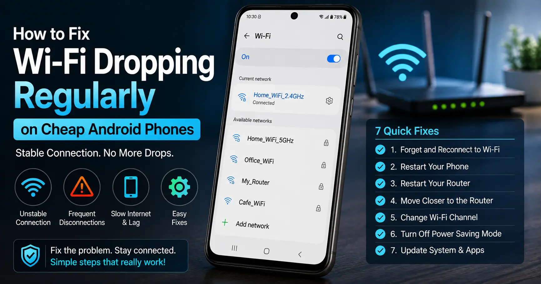 How to Fix Wi-Fi Dropping Regularly on Cheap Android Phones