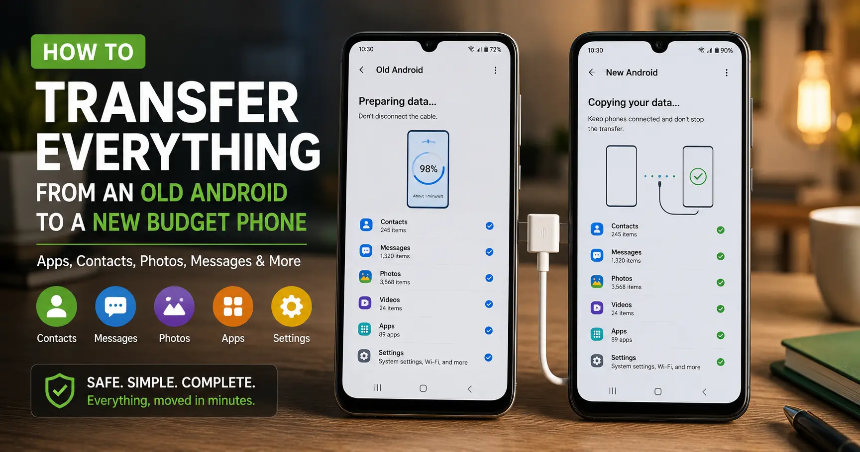 How to Transfer Everything from an Old Android to a New Budget Phone