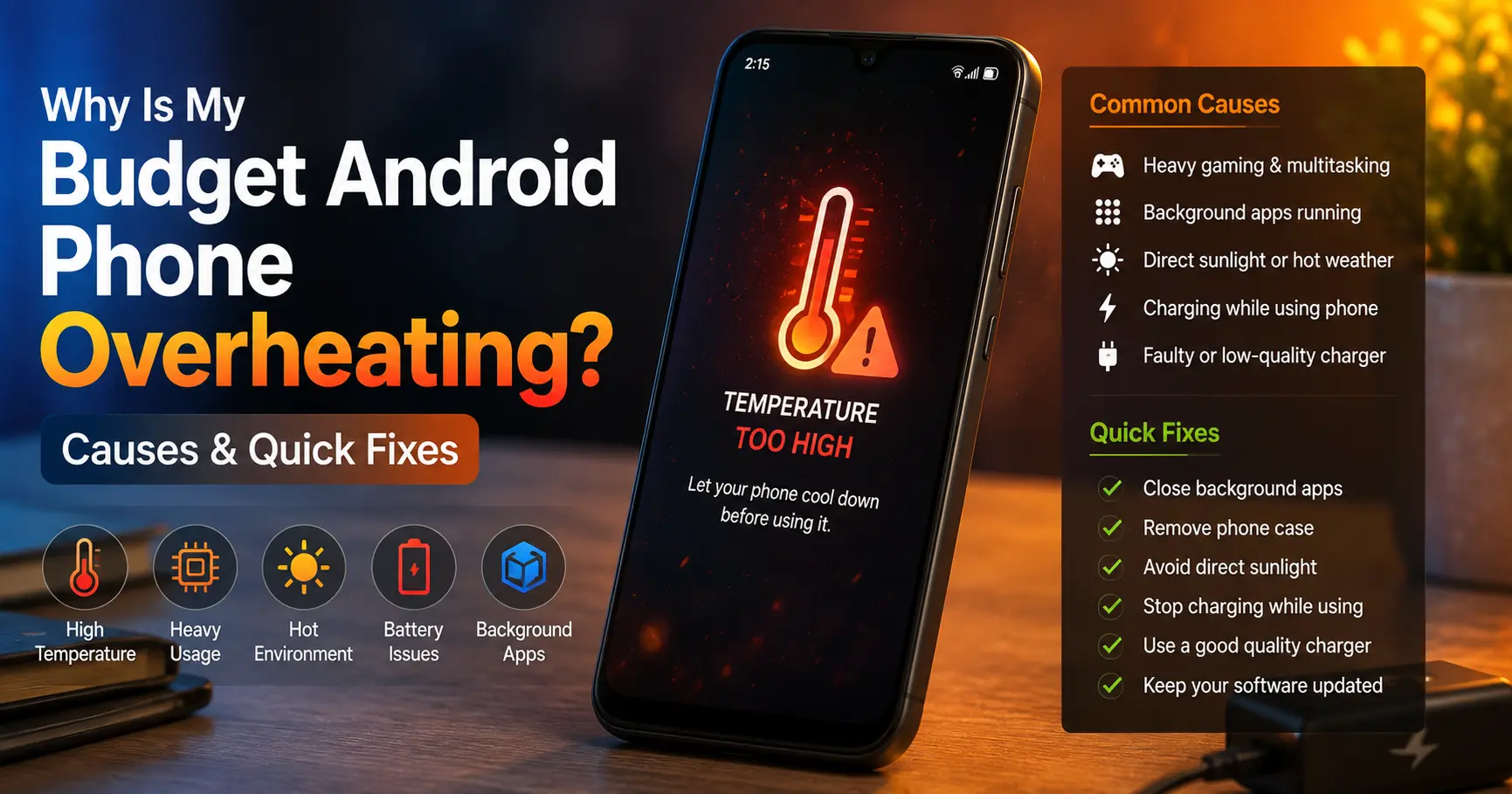 Budget android phone overheating during normal use or charging? Here is what actually causes high temperatures and tested fixes to cool it down safely.