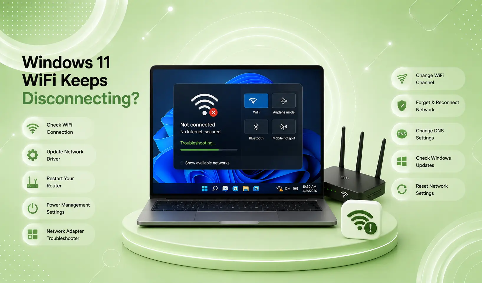 Windows 11 WiFi Keeps Disconnecting? 8 Fixes That Actually Work (2026)