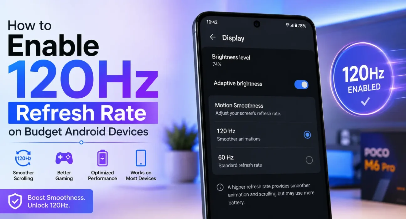 enable 120hz android settings