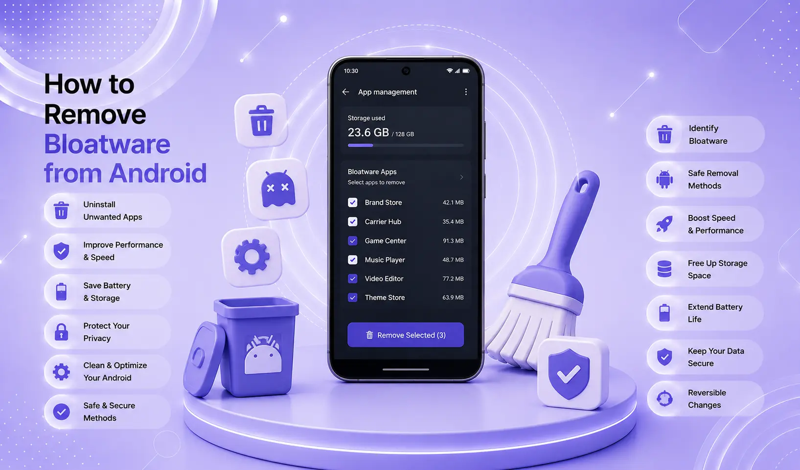 remove bloatware Android 2026,