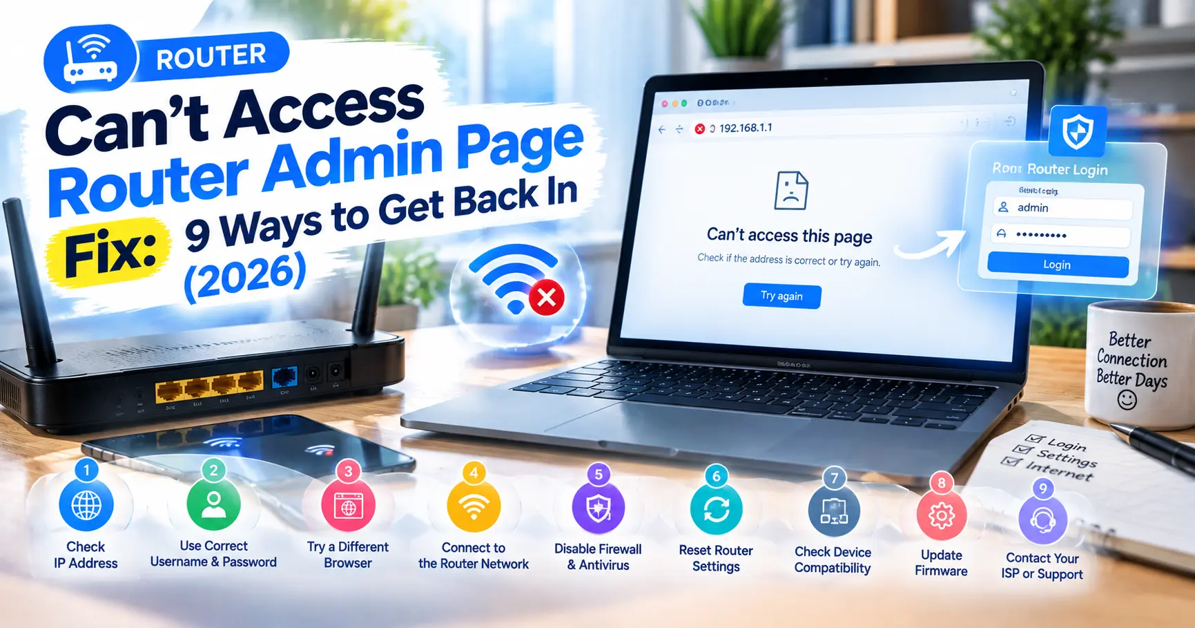 Can't Access Router Admin Page Fix (2026) | 9 Fixes