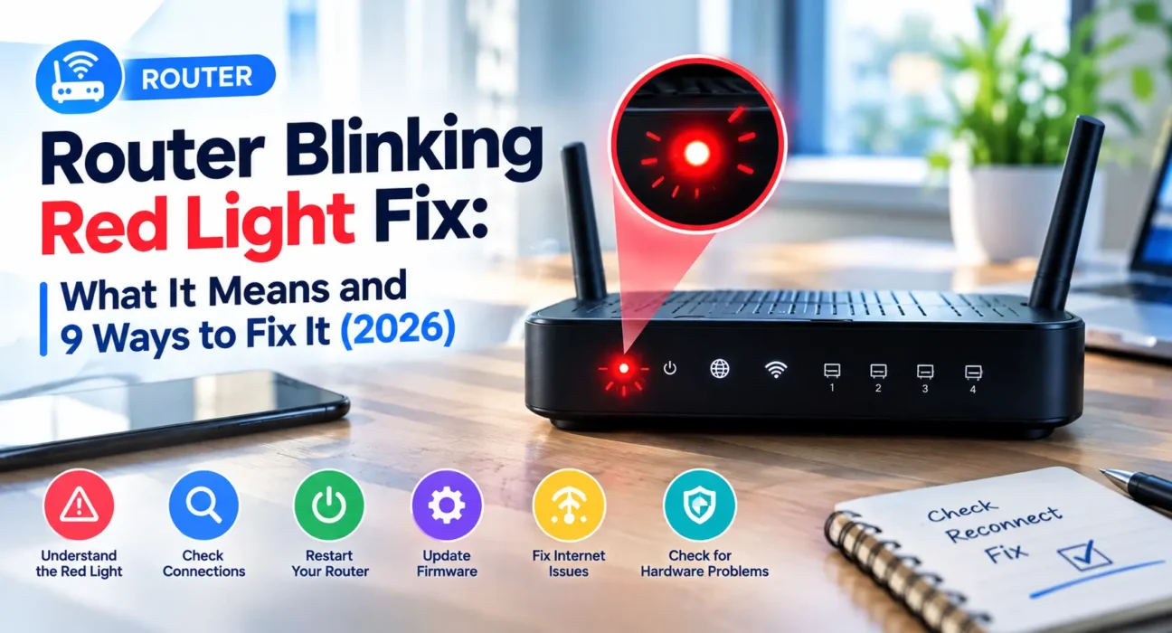 Need a router blinking red light fix? We tested every method across major router brands. Here's what the red light means and the 9 fixes that work.