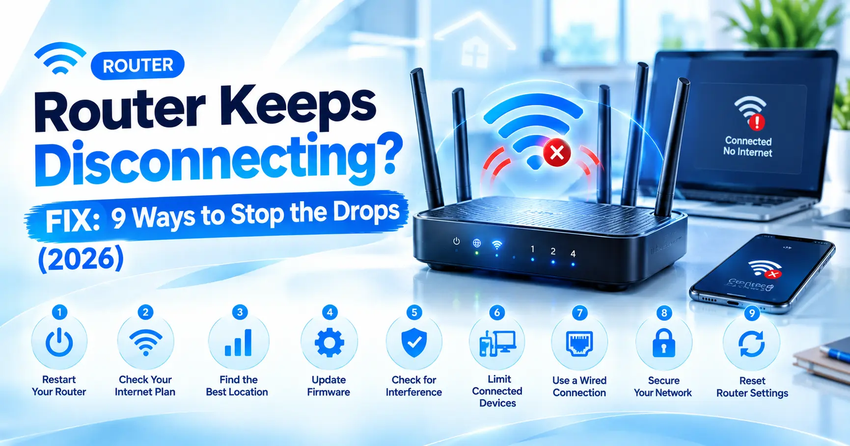 Need a router keeps disconnecting fix? We tested every method across major router brands. Here are the 9 that actually stop the random drops.