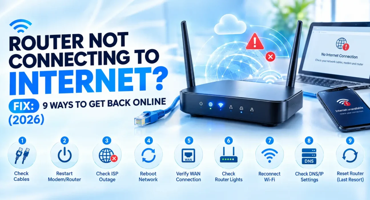 Router Not Connecting to Internet Fix: 9 Ways to Get Back Online (2026)