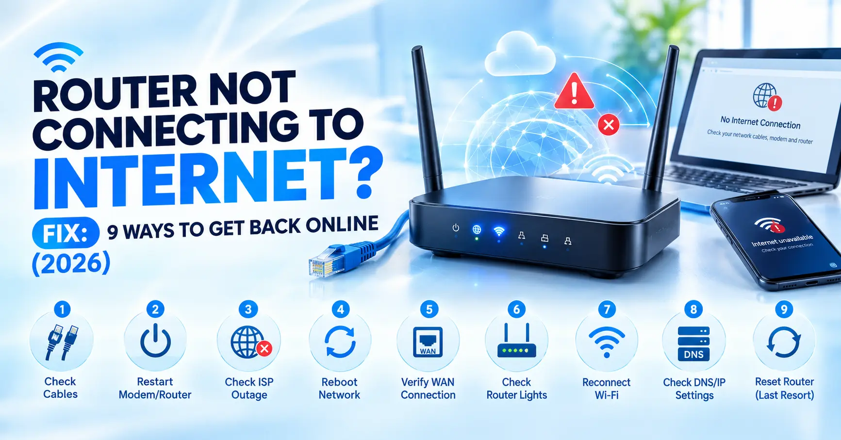 Router Not Connecting to Internet Fix: 9 Ways to Get Back Online (2026)