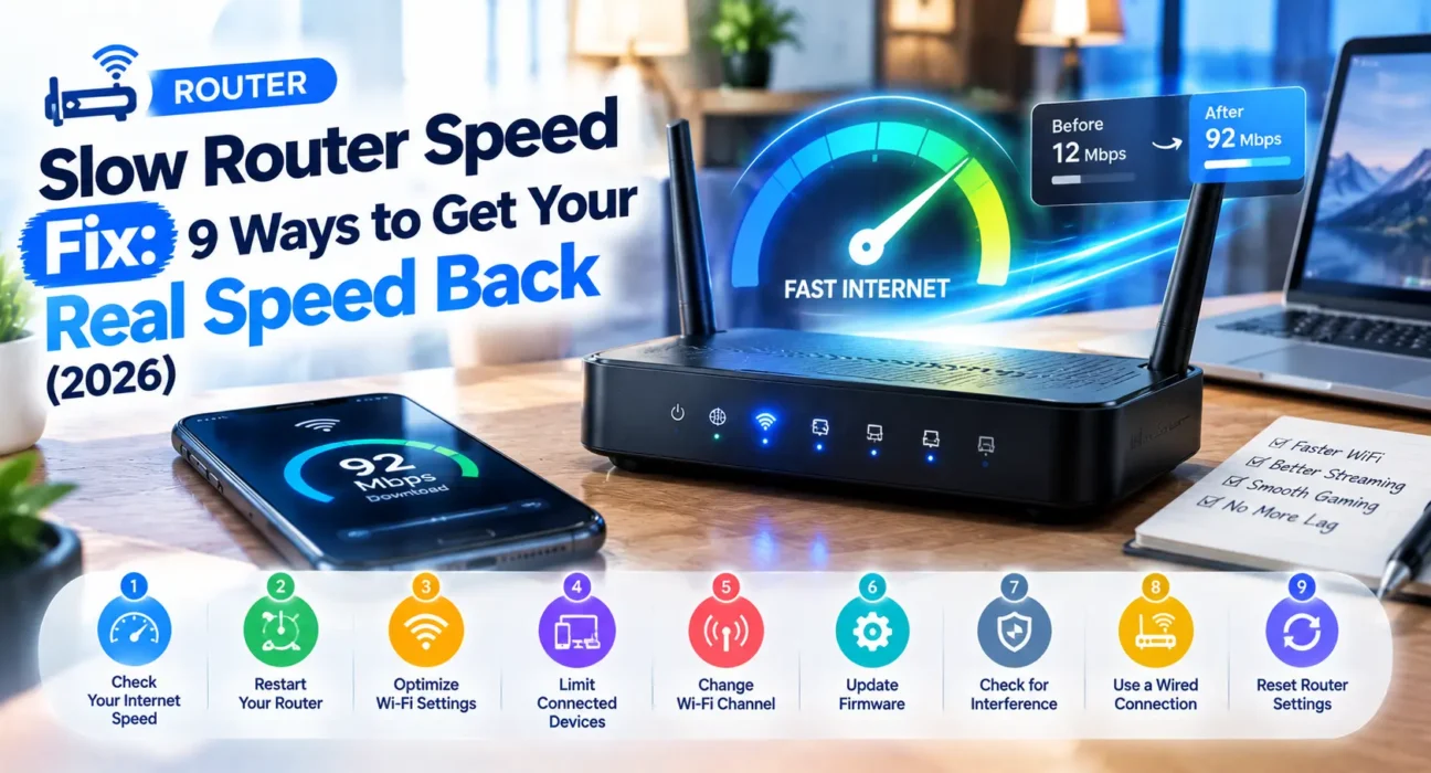 Need a slow router speed fix? We tested every method across major router brands. Here are the 9 that actually close the gap to your paid plan speed.