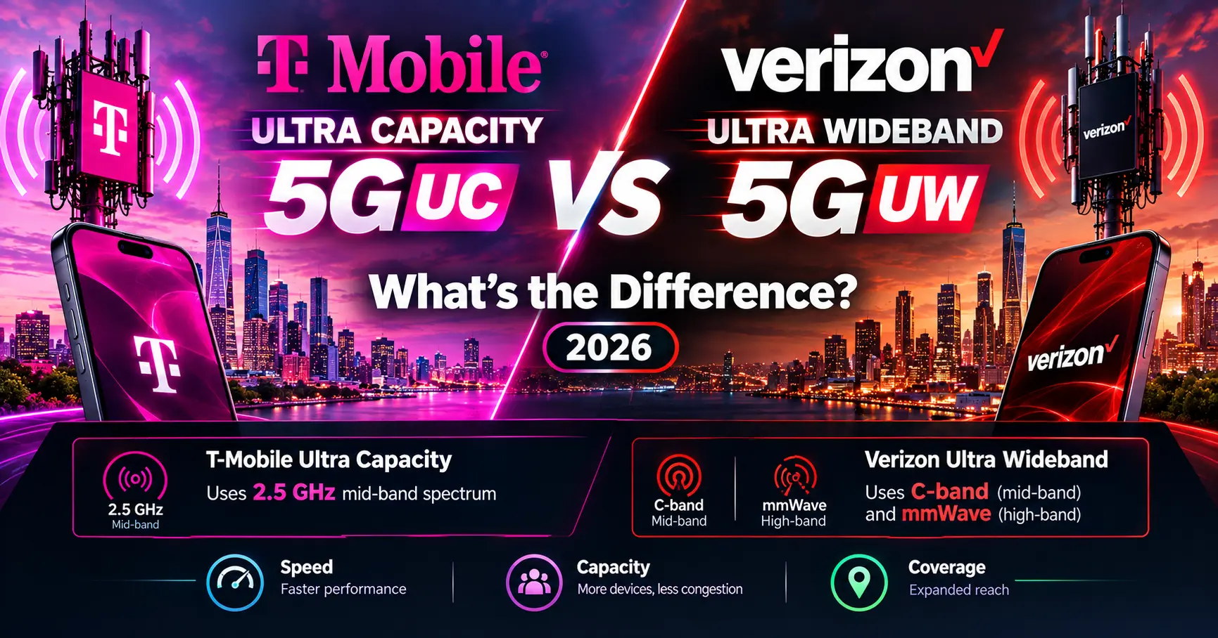 T-Mobile Ultra Capacity vs Verizon Ultra Wideband