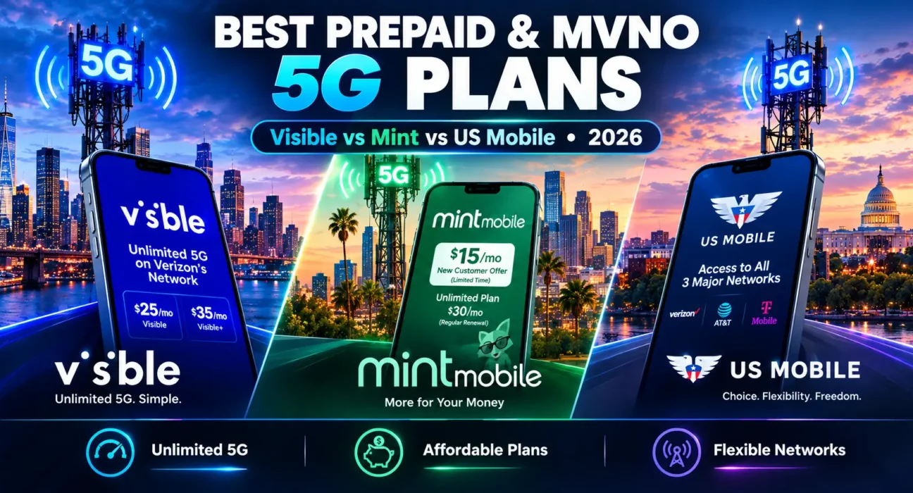 Looking for the best prepaid 5G plans in the US? We compared Visible, Mint Mobile, US Mobile, and more to find the ultimate value on every network.