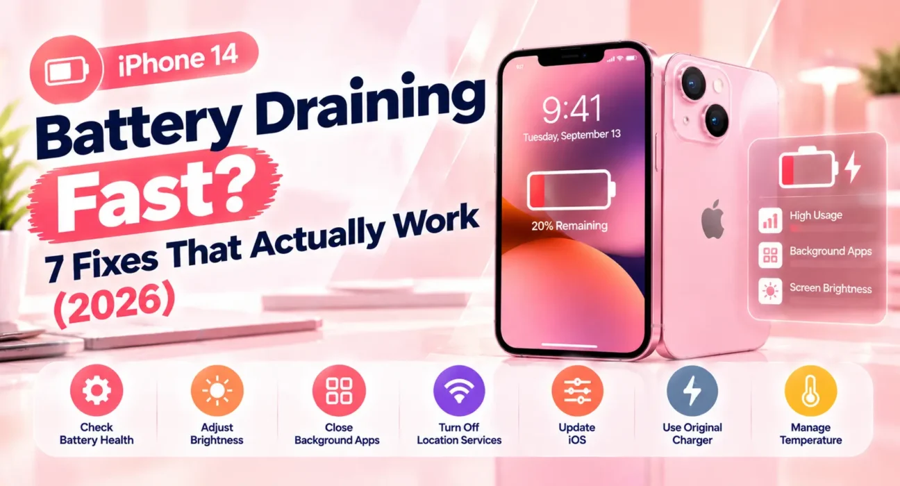 iPhone 14 Battery Draining Fast? 7 Fixes That Actually Work (2026)