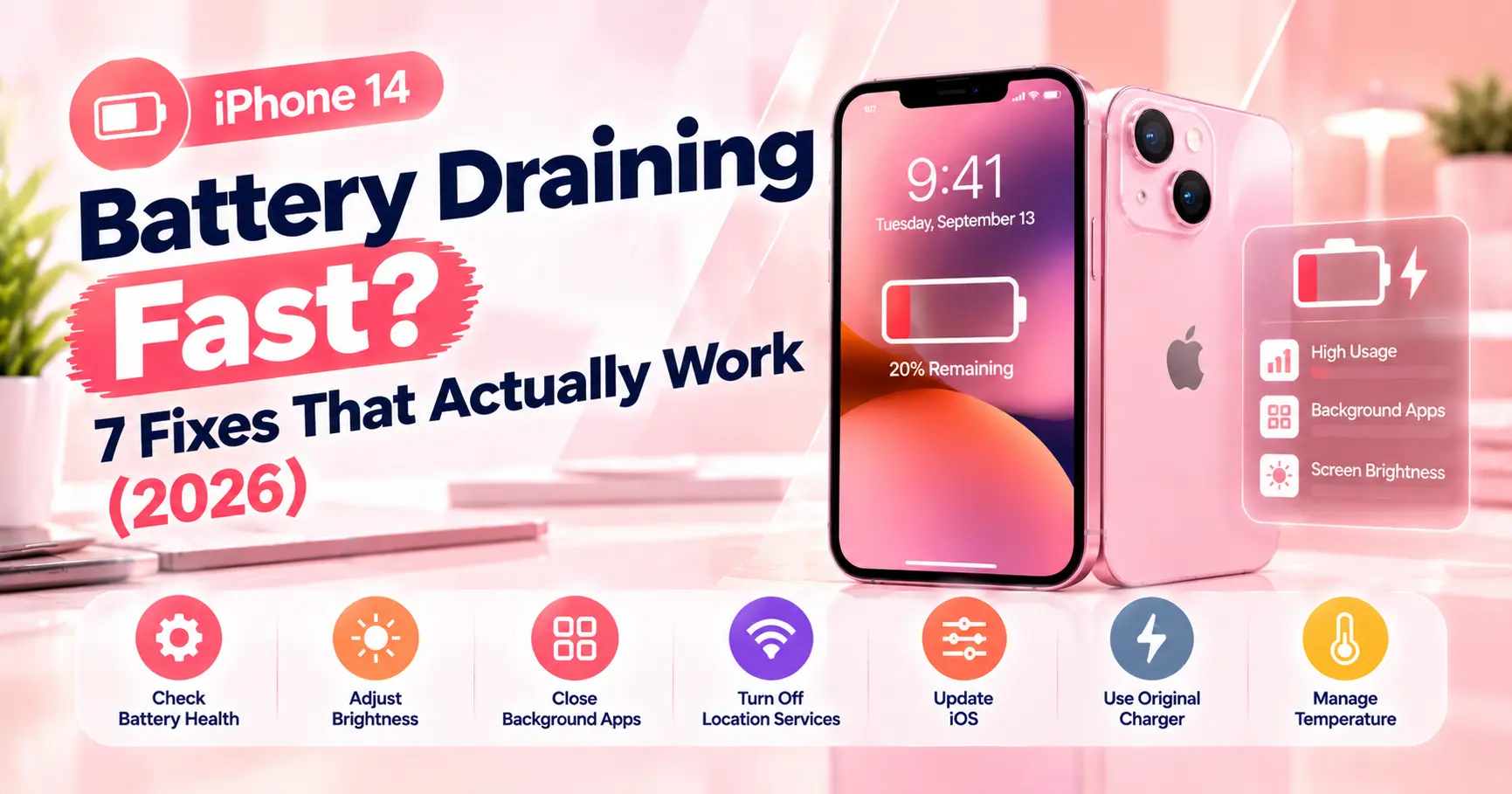 iPhone 14 Battery Draining Fast? 7 Fixes That Actually Work (2026)